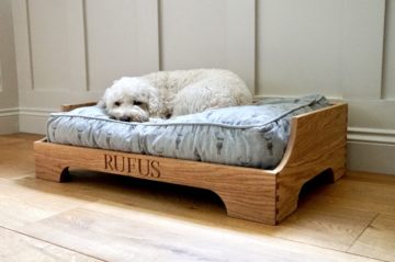 personalised-oak-dog-bed