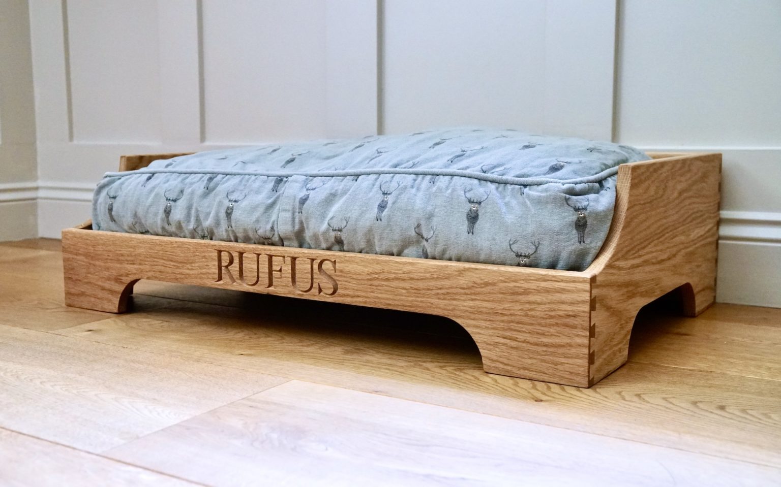 Personalised Wooden Dog Bed MakeMeSomethingSpecial