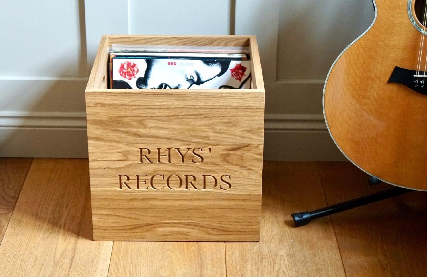 personalised-oak-vinyl-storage-box