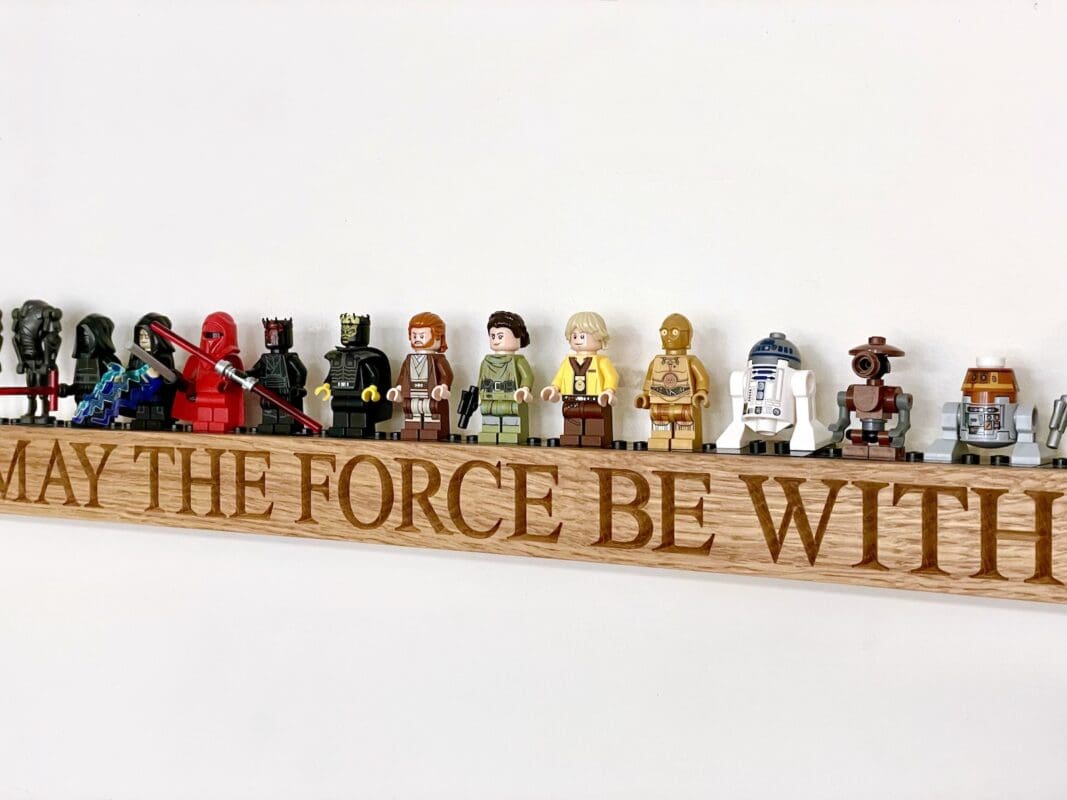 Wooden Lego minifigure display stand | MakeMeSomethingSpecial.com