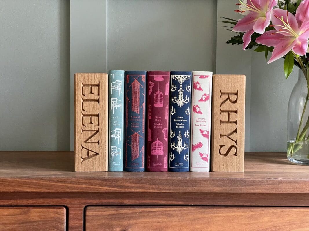 personalised-oak-bookends